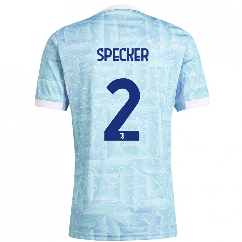 Danxen Niño Camiseta Stefano Specker #2 Azul Cielo Amarillo 2ª Equipación 2025/26 La Camisa