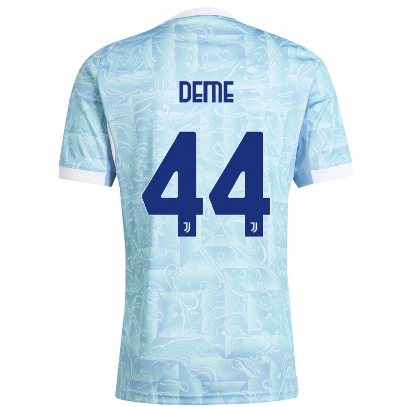 Danxen Niño Camiseta Serigne Deme #44 Azul Cielo Amarillo 2ª Equipación 2025/26 La Camisa