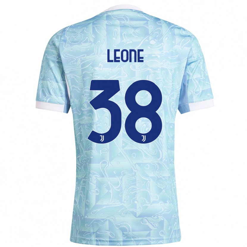 Danxen Niño Camiseta Francesco Leone #38 Azul Cielo Amarillo 2ª Equipación 2025/26 La Camisa