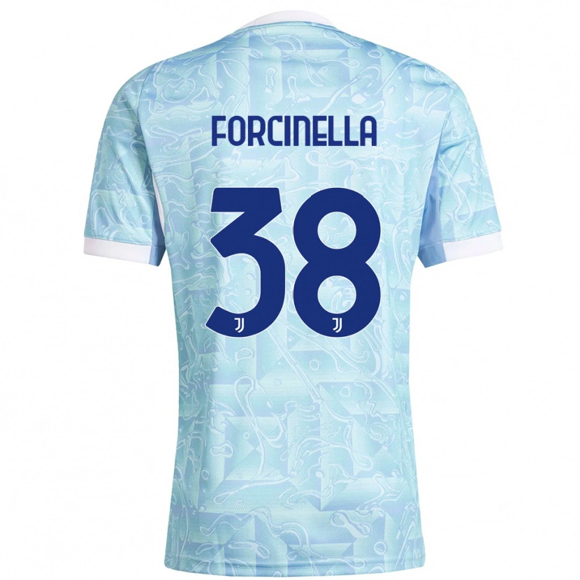 Danxen Niño Camiseta Camilla Forcinella #38 Azul Cielo Amarillo 2ª Equipación 2025/26 La Camisa