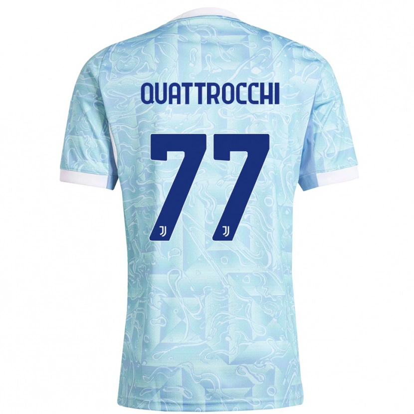 Danxen Niño Camiseta Juan Ignacio Quattrocchi #77 Azul Cielo Amarillo 2ª Equipación 2025/26 La Camisa