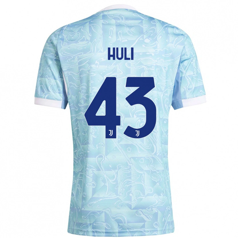 Danxen Niño Camiseta Raffaele Huli #43 Azul Cielo Amarillo 2ª Equipación 2025/26 La Camisa