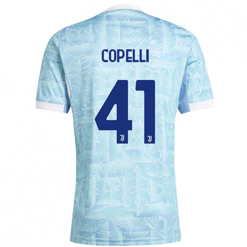Danxen Niño Camiseta Anna Copelli #41 Azul Cielo Amarillo 2ª Equipación 2025/26 La Camisa