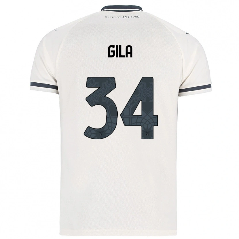 Danxen Niño Camiseta Mario Gila #34 Blanco Marino 2ª Equipación 2025/26 La Camisa