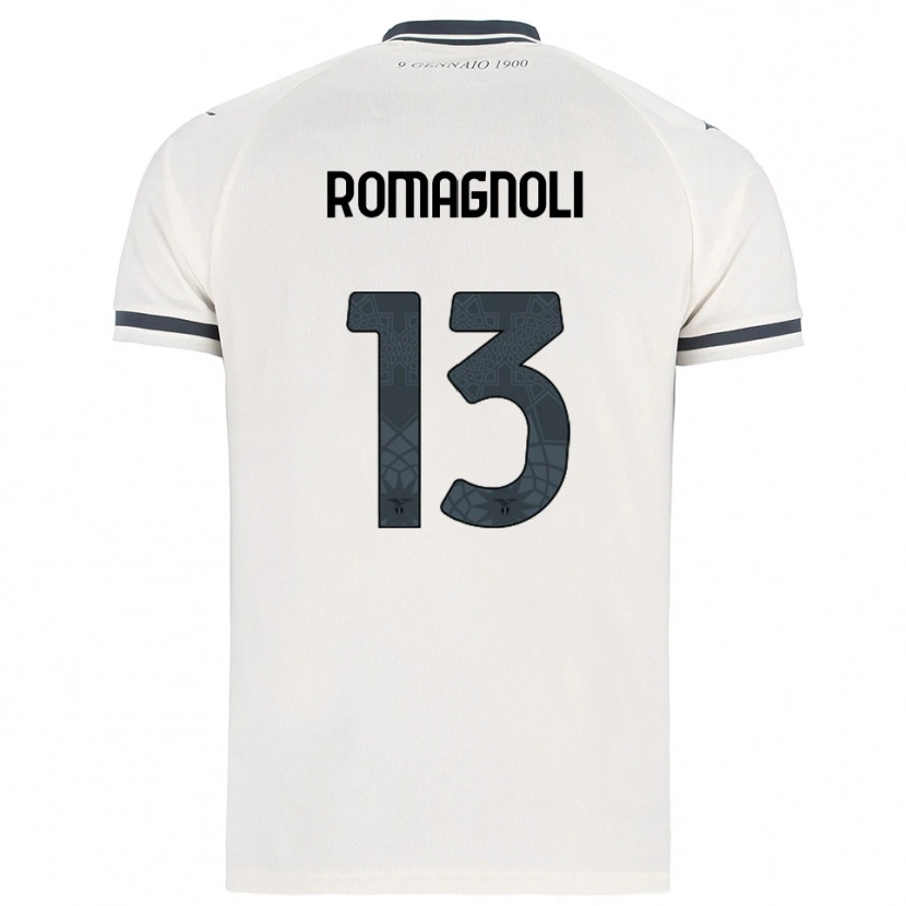 Danxen Niño Camiseta Alessio Romagnoli #13 Blanco Marino 2ª Equipación 2025/26 La Camisa