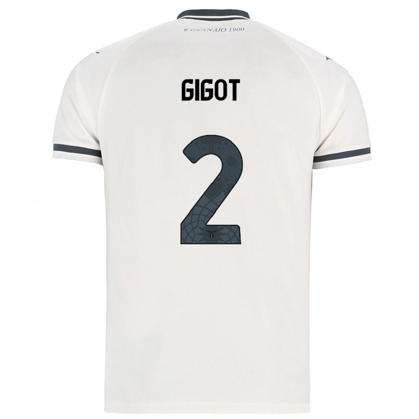Danxen Niño Camiseta Samuel Gigot #2 Blanco Marino 2ª Equipación 2025/26 La Camisa