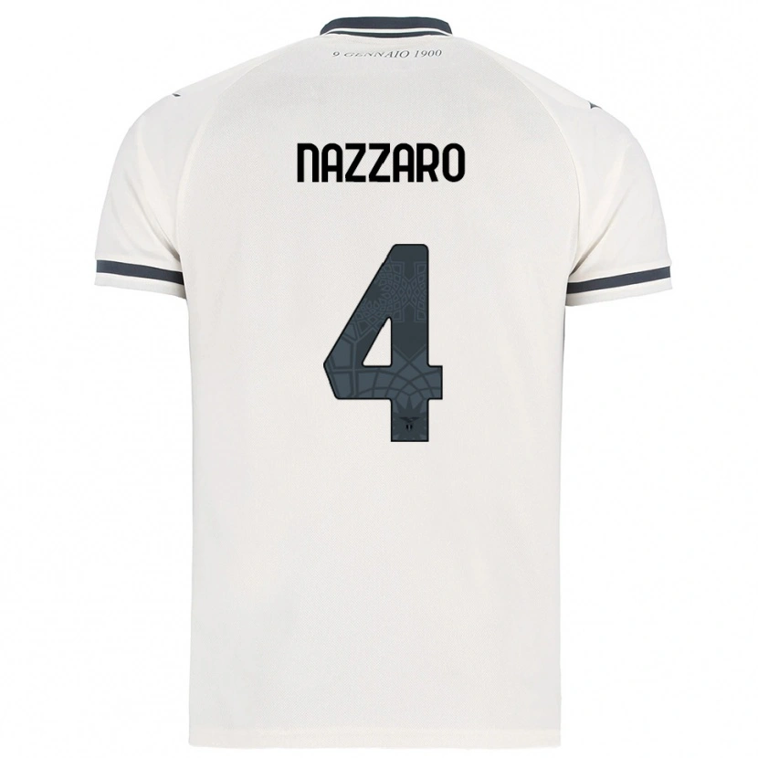 Danxen Niño Camiseta Marco Nazzaro #4 Blanco Marino 2ª Equipación 2025/26 La Camisa