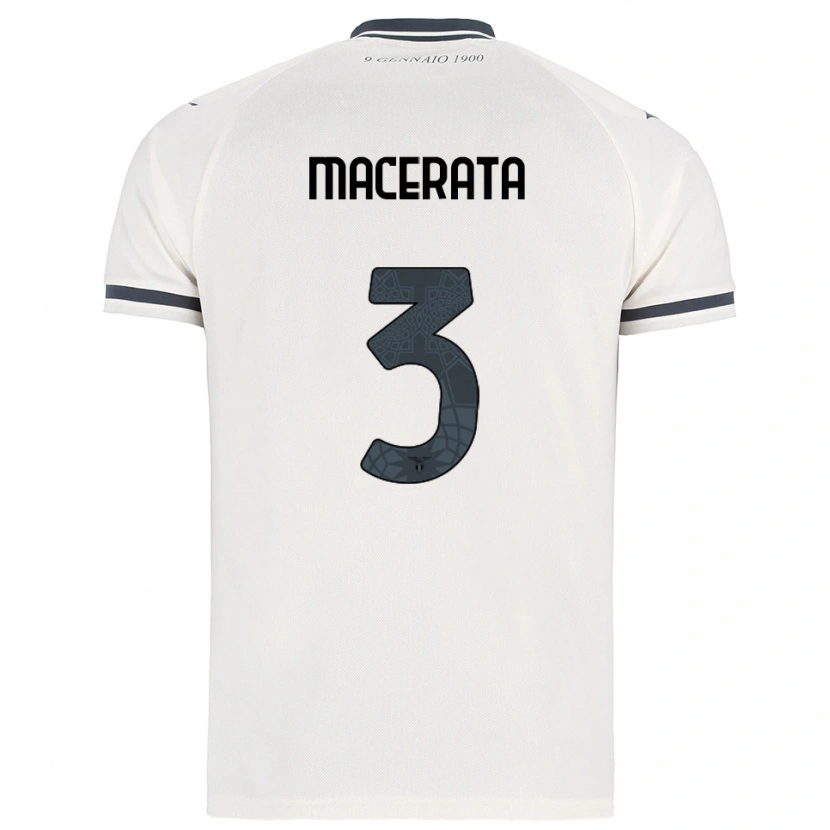 Danxen Niño Camiseta Francesco Macerata #3 Blanco Marino 2ª Equipación 2025/26 La Camisa
