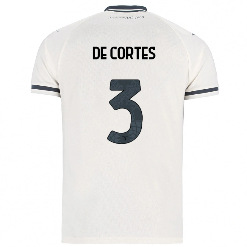 Danxen Niño Camiseta Alessandro De Cortes #3 Blanco Marino 2ª Equipación 2025/26 La Camisa