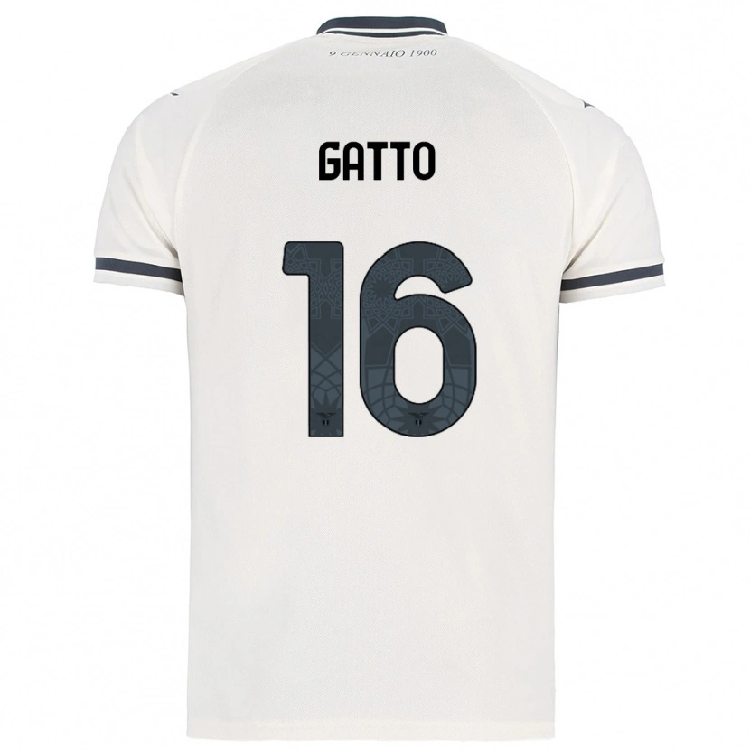 Danxen Niño Camiseta Francesco Gatto #16 Blanco Marino 2ª Equipación 2025/26 La Camisa