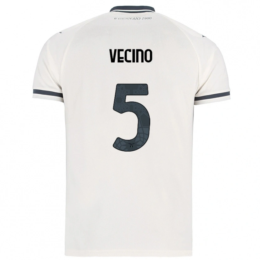 Danxen Niño Camiseta Matías Vecino #5 Blanco Marino 2ª Equipación 2025/26 La Camisa
