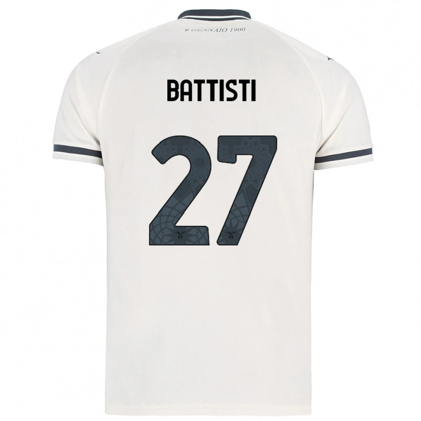 Danxen Niño Camiseta Valerio Battisti #27 Blanco Marino 2ª Equipación 2025/26 La Camisa