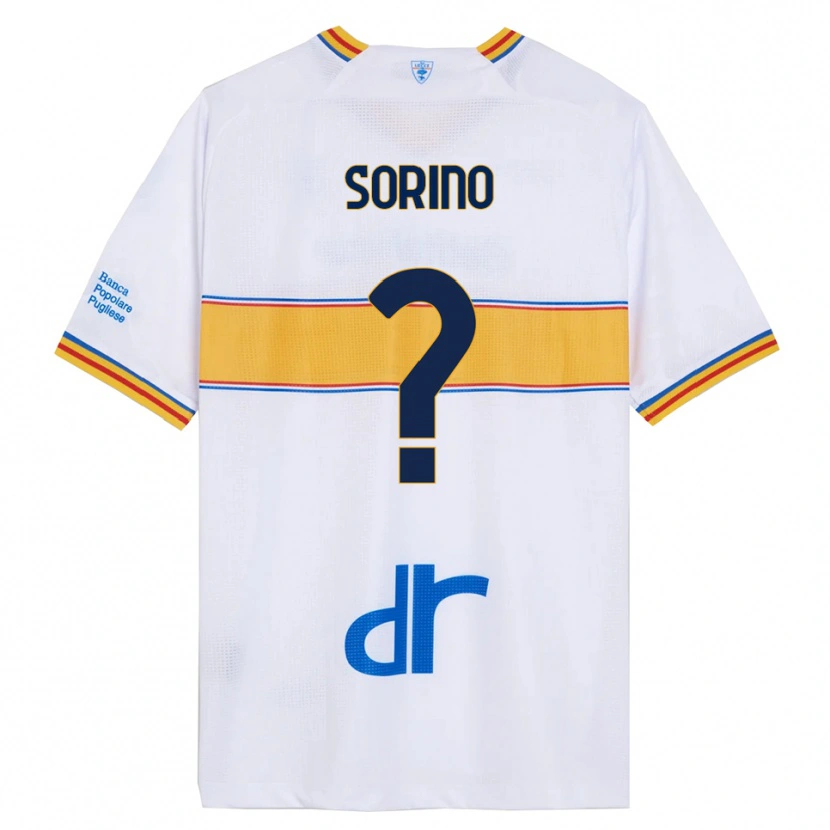 Danxen Niño Camiseta Andrea Sorino #0 Blanco Amarillo 2ª Equipación 2025/26 La Camisa
