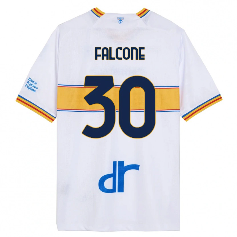 Danxen Niño Camiseta Wladimiro Falcone #30 Blanco Amarillo 2ª Equipación 2025/26 La Camisa
