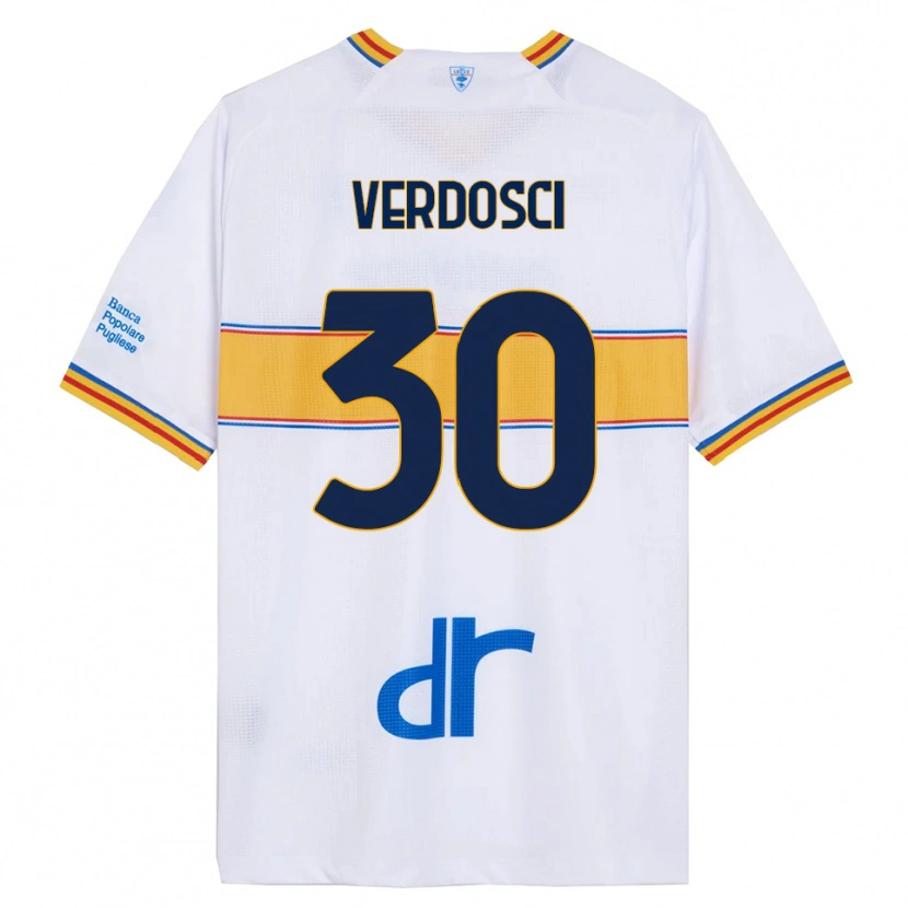 Danxen Niño Camiseta Simone Verdosci #30 Blanco Amarillo 2ª Equipación 2025/26 La Camisa