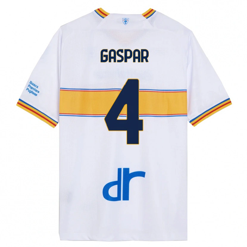 Danxen Niño Camiseta Kialonda Gaspar #4 Blanco Amarillo 2ª Equipación 2025/26 La Camisa