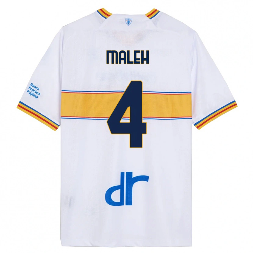 Danxen Niño Camiseta Youssef Maleh #4 Blanco Amarillo 2ª Equipación 2025/26 La Camisa