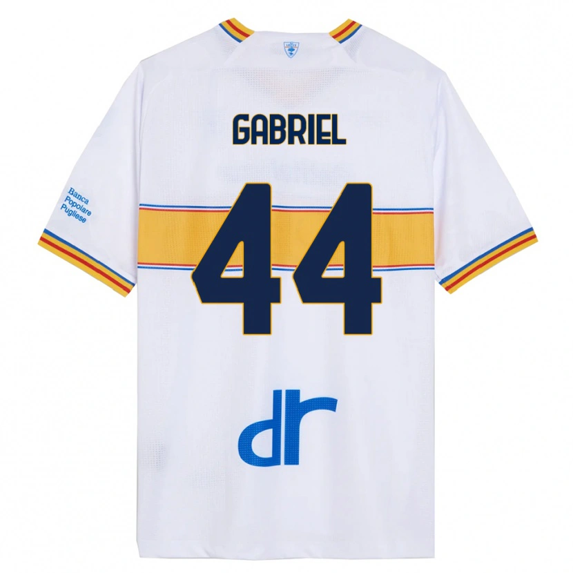 Danxen Niño Camiseta Tiago Gabriel #44 Blanco Amarillo 2ª Equipación 2025/26 La Camisa