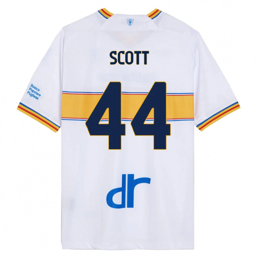Danxen Niño Camiseta Elijah Scott #44 Blanco Amarillo 2ª Equipación 2025/26 La Camisa