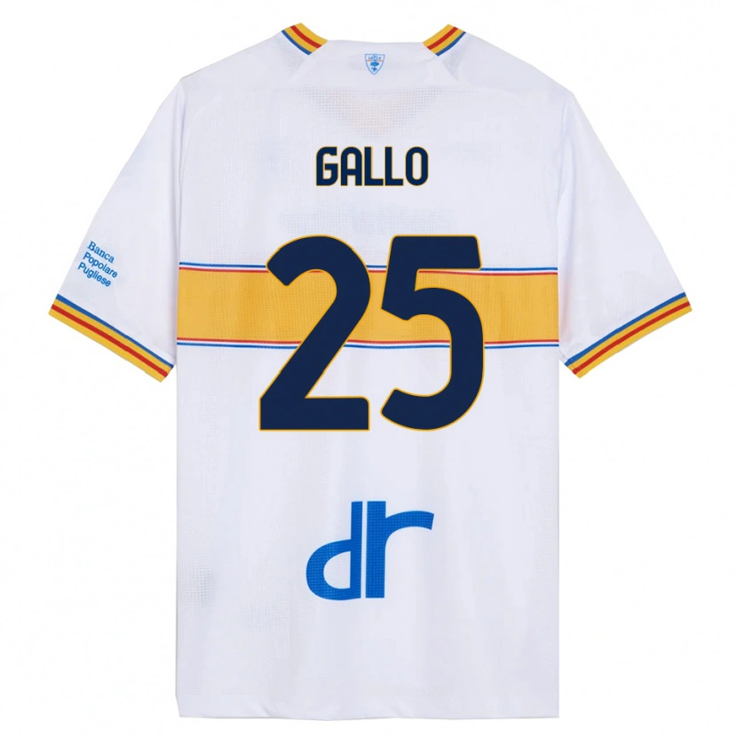 Danxen Niño Camiseta Antonino Gallo #25 Blanco Amarillo 2ª Equipación 2025/26 La Camisa