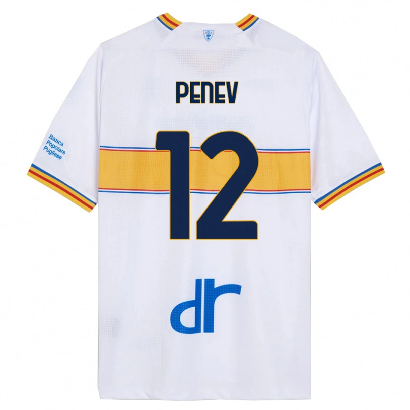 Danxen Niño Camiseta Plamen Penev #12 Blanco Amarillo 2ª Equipación 2025/26 La Camisa