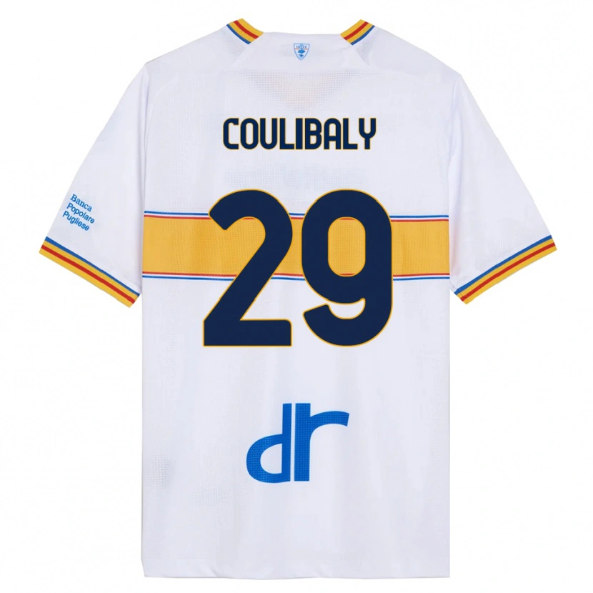 Danxen Niño Camiseta Lassana Coulibaly #29 Blanco Amarillo 2ª Equipación 2025/26 La Camisa