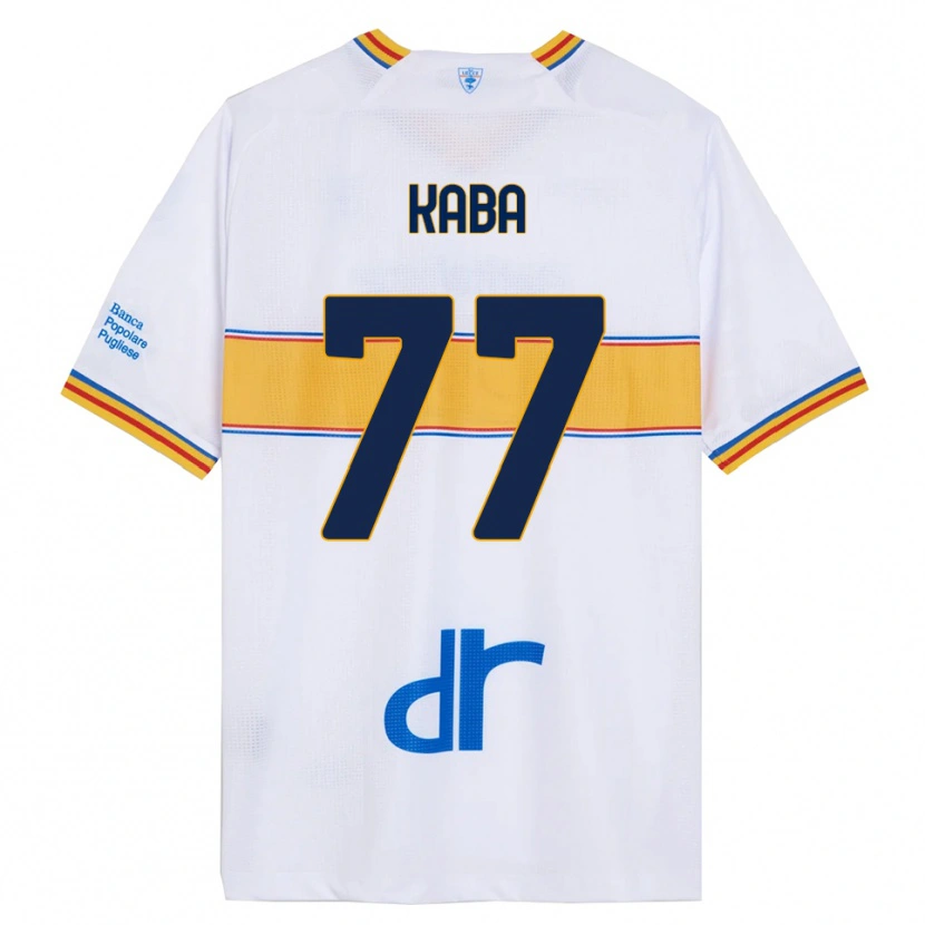 Danxen Niño Camiseta Mohamed Kaba #77 Blanco Amarillo 2ª Equipación 2025/26 La Camisa