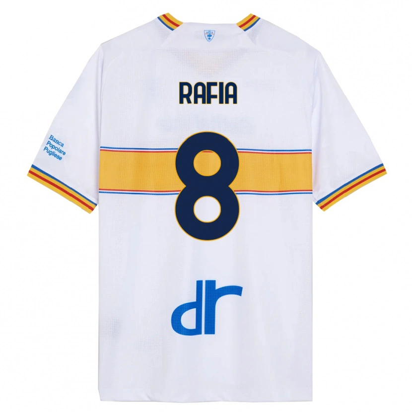 Danxen Niño Camiseta Hamza Rafia #8 Blanco Amarillo 2ª Equipación 2025/26 La Camisa