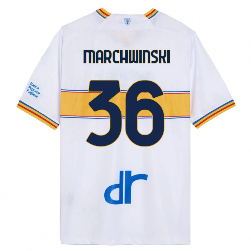 Danxen Niño Camiseta Filip Marchwinski #36 Blanco Amarillo 2ª Equipación 2025/26 La Camisa