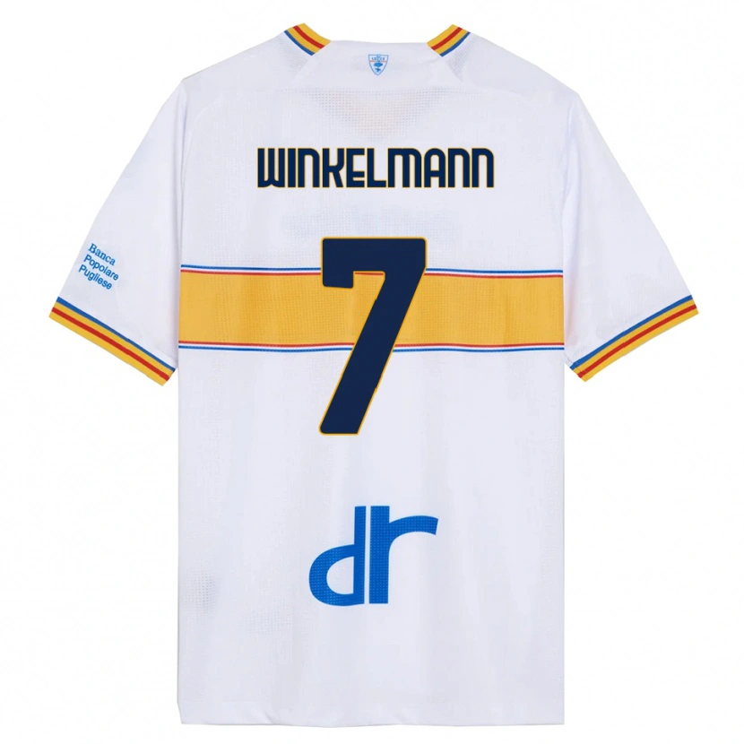 Danxen Niño Camiseta Till Winkelmann #7 Blanco Amarillo 2ª Equipación 2025/26 La Camisa