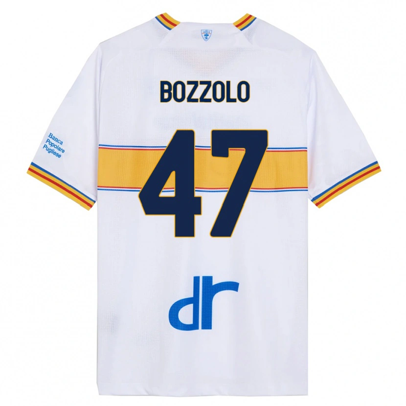 Danxen Niño Camiseta Alessandro Bozzolo #47 Blanco Amarillo 2ª Equipación 2025/26 La Camisa
