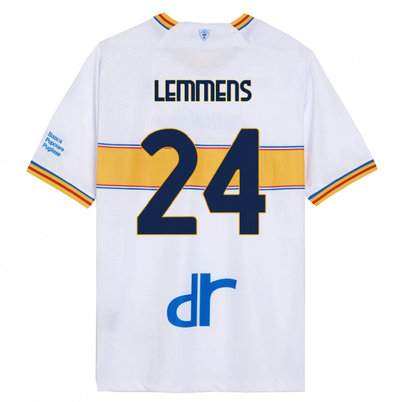 Danxen Niño Camiseta Mats Lemmens #24 Blanco Amarillo 2ª Equipación 2025/26 La Camisa
