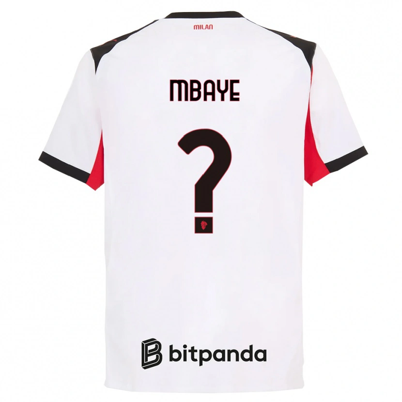 Danxen Niño Camiseta Astin Mbaye #0 Blanco Negro 2ª Equipación 2025/26 La Camisa