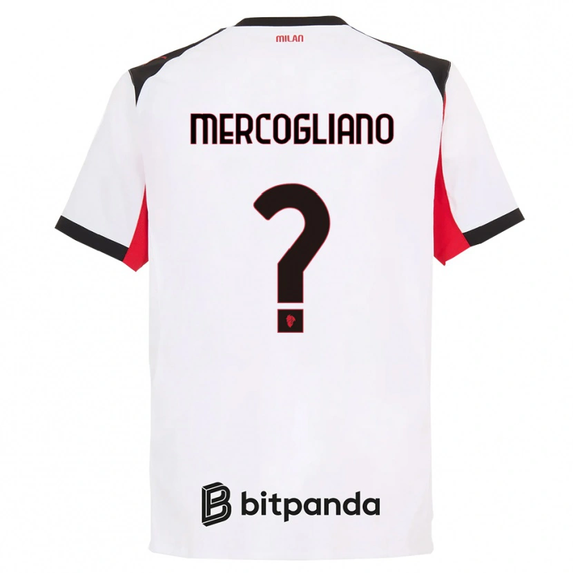 Danxen Niño Camiseta Mattia Mercogliano #0 Blanco Negro 2ª Equipación 2025/26 La Camisa