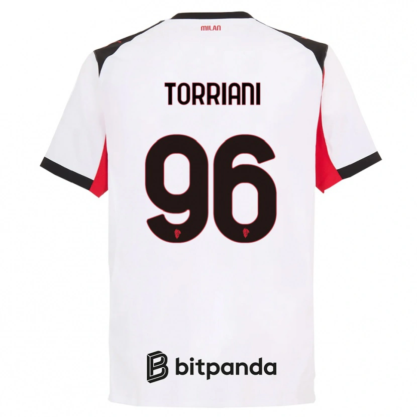 Danxen Niño Camiseta Lorenzo Torriani #96 Blanco Negro 2ª Equipación 2025/26 La Camisa