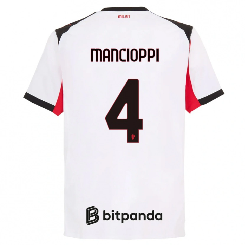 Danxen Niño Camiseta Tommaso Mancioppi #4 Blanco Negro 2ª Equipación 2025/26 La Camisa