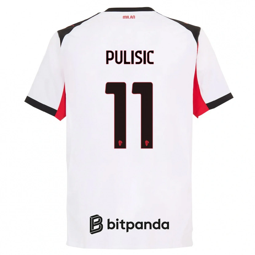 Danxen Niño Camiseta Christian Pulisic #11 Blanco Negro 2ª Equipación 2025/26 La Camisa