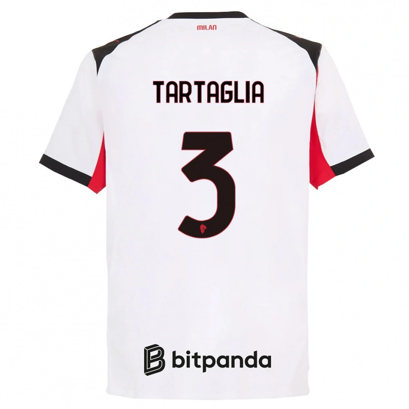 Danxen Niño Camiseta Edoardo Tartaglia #3 Blanco Negro 2ª Equipación 2025/26 La Camisa