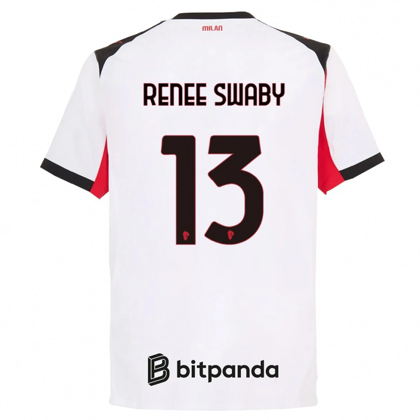 Danxen Niño Camiseta Allyson Renee Swaby #13 Blanco Negro 2ª Equipación 2025/26 La Camisa