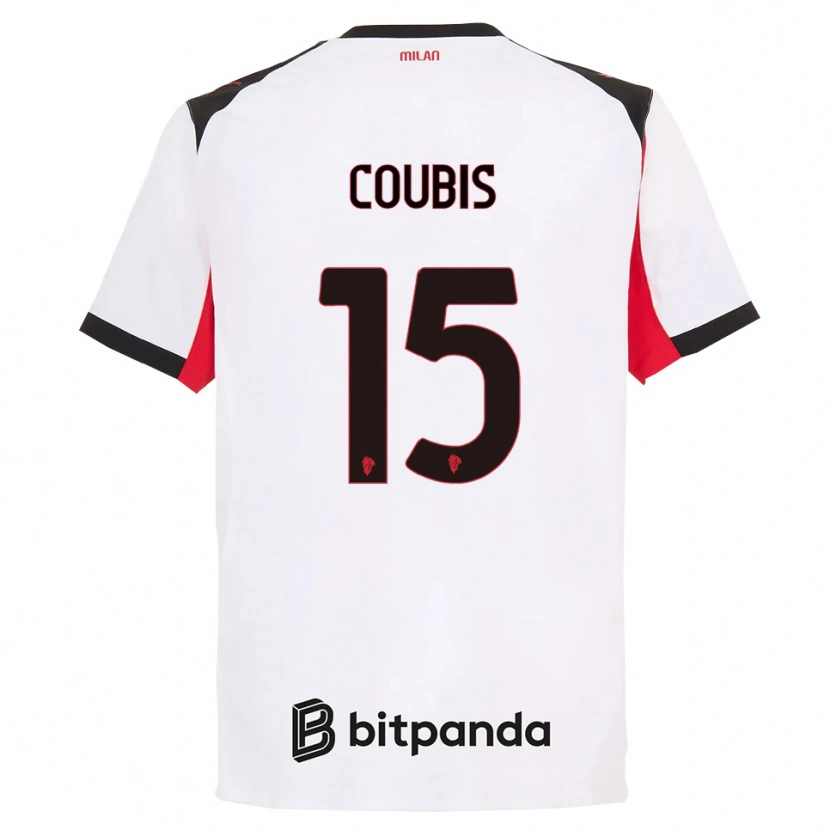 Danxen Niño Camiseta Andrei Coubiș #15 Blanco Negro 2ª Equipación 2025/26 La Camisa
