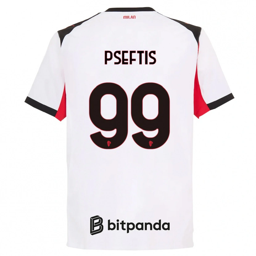 Danxen Niño Camiseta Fotios Pseftis #99 Blanco Negro 2ª Equipación 2025/26 La Camisa