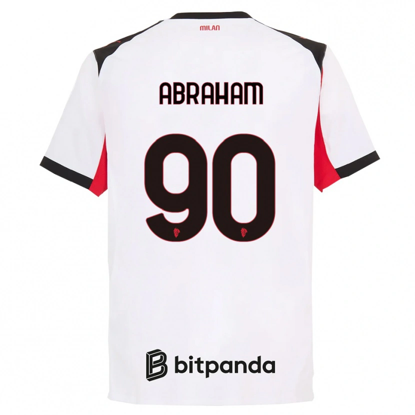 Danxen Niño Camiseta Tammy Abraham #90 Blanco Negro 2ª Equipación 2025/26 La Camisa