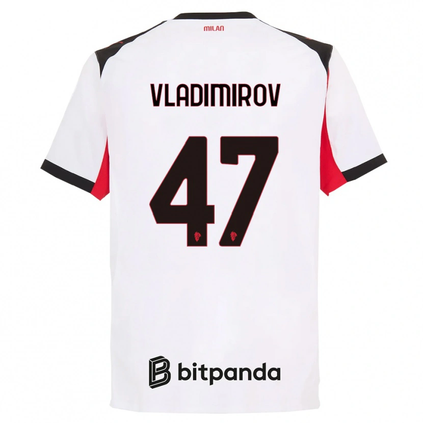 Danxen Niño Camiseta Valeri Vladimirov #47 Blanco Negro 2ª Equipación 2025/26 La Camisa