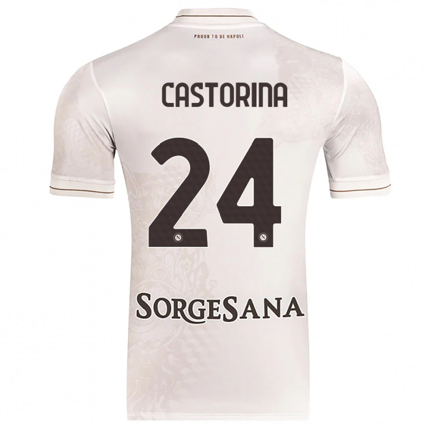 Danxen Niño Camiseta Alessandro Castorina #24 Champán Marrón 2ª Equipación 2025/26 La Camisa