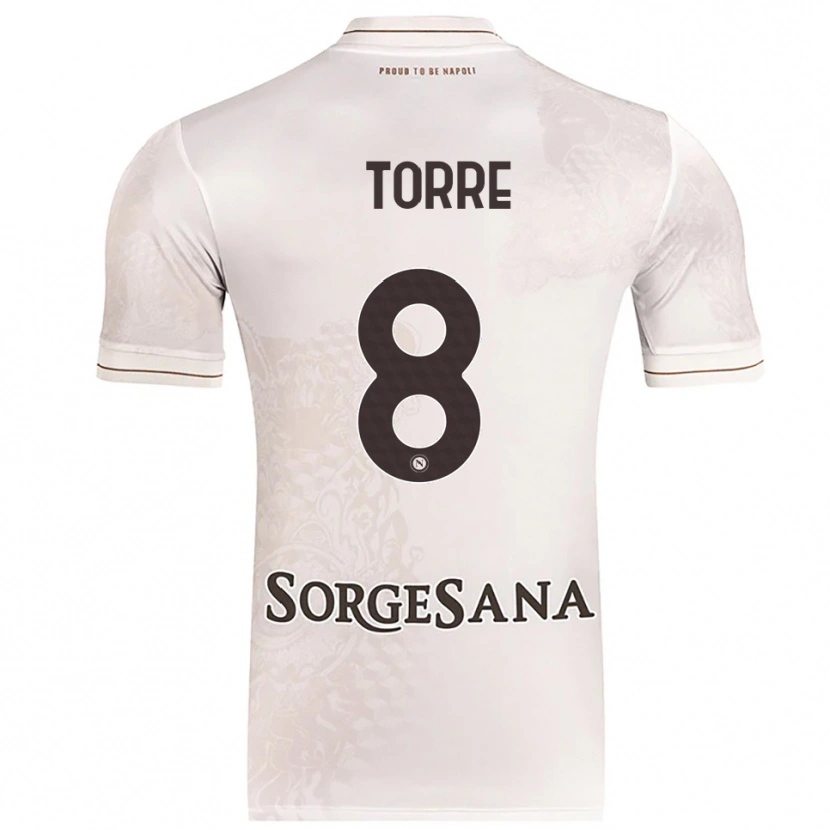 Danxen Niño Camiseta Christian Torre #8 Champán Marrón 2ª Equipación 2025/26 La Camisa