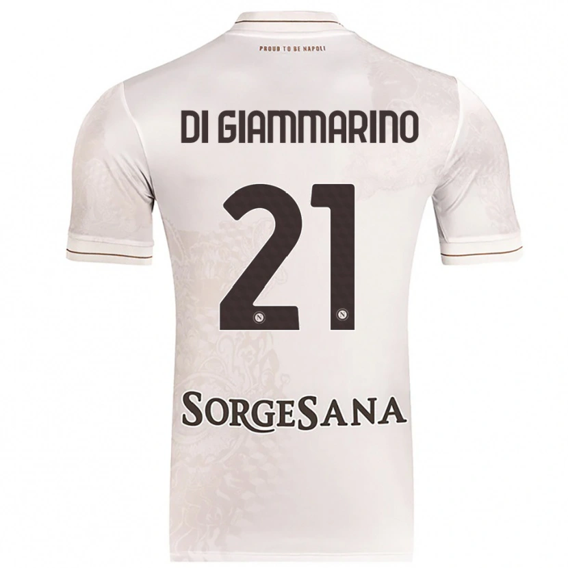 Danxen Niño Camiseta Virginia Di Giammarino #21 Champán Marrón 2ª Equipación 2025/26 La Camisa