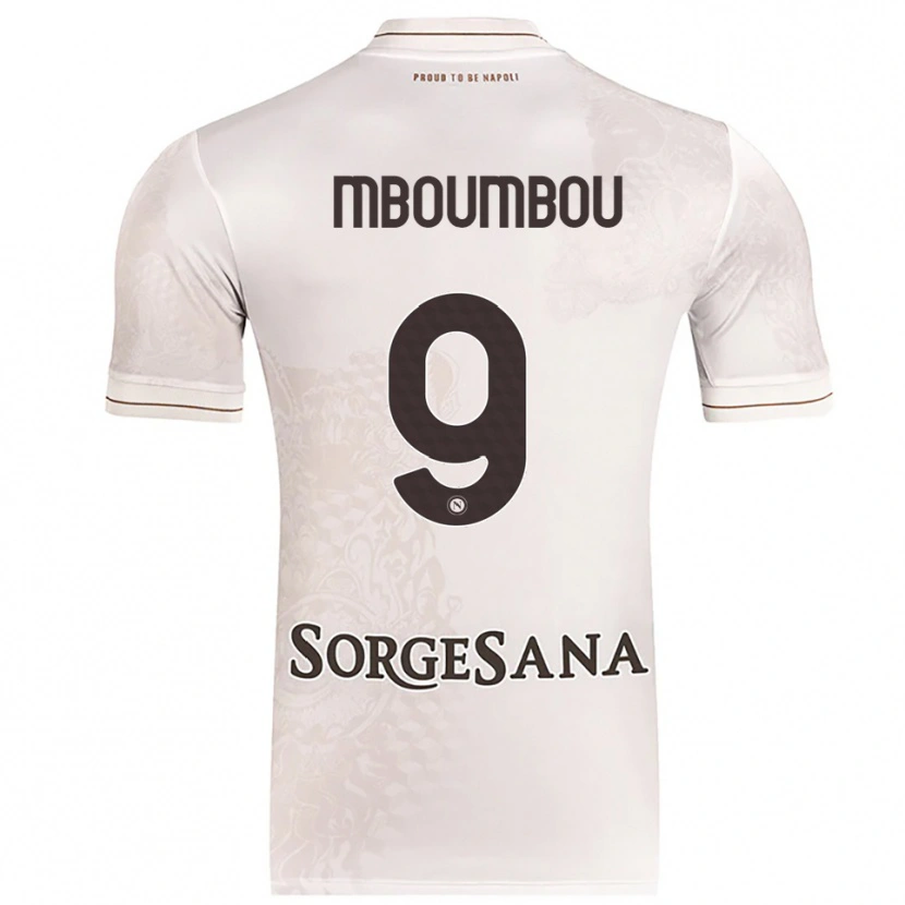 Danxen Niño Camiseta Arnaud Mboumbou #9 Champán Marrón 2ª Equipación 2025/26 La Camisa