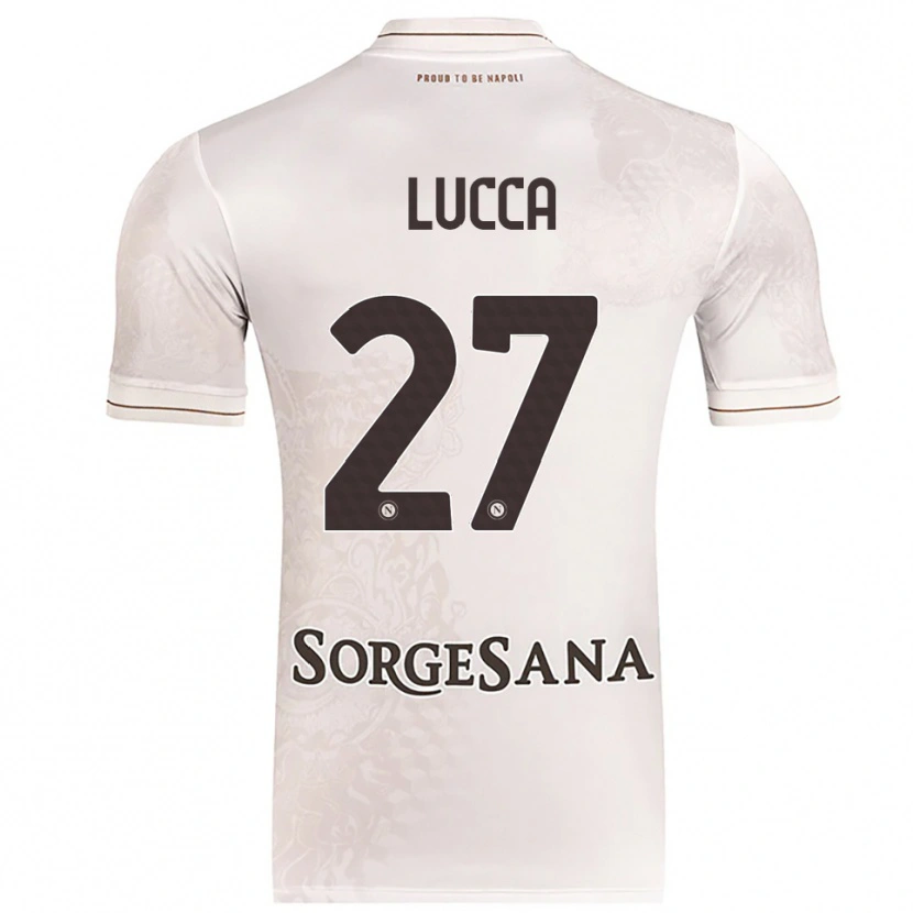 Danxen Niño Camiseta Lorenzo Lucca #27 Champán Marrón 2ª Equipación 2025/26 La Camisa