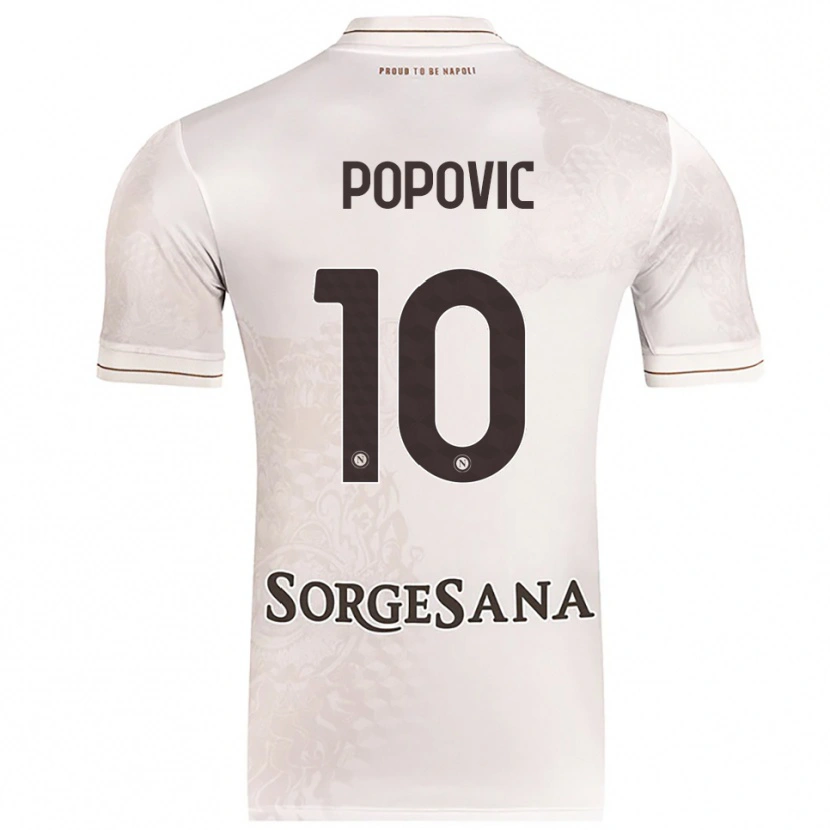 Danxen Niño Camiseta Matija Popović #10 Champán Marrón 2ª Equipación 2025/26 La Camisa