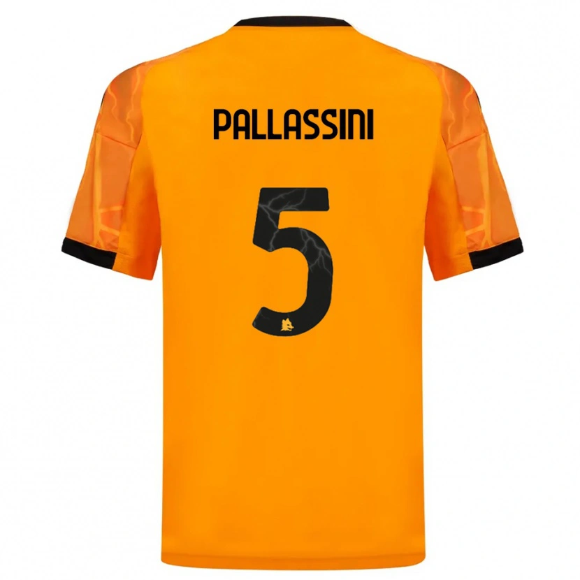 Danxen Niño Camiseta Luca Pallassini #5 Naranja Negro 2ª Equipación 2025/26 La Camisa